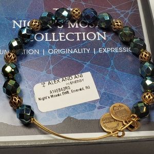 Alex and Ani Nights Mosaic Gold Bracelet Emerald